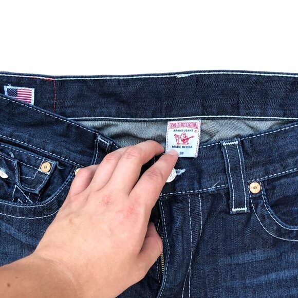 Vintage True Religion Jeans Size 38 RICKY Blue - Picture 5 of 5